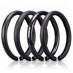 Close-up comparison of matte black carbon-fiber-style and black carbon-fiber-style steering wheel cover finishes for 14.5-15 Inch Wheels#color=black