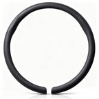 Front view of a black perforated leather steering wheel cover set for 14.5-15 Inch Wheels#color=black perforated leather
