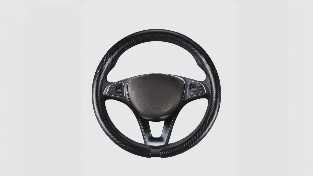 LOPHNIX steering wheel cover installation video for compatible vehicle models showing easy assembly process