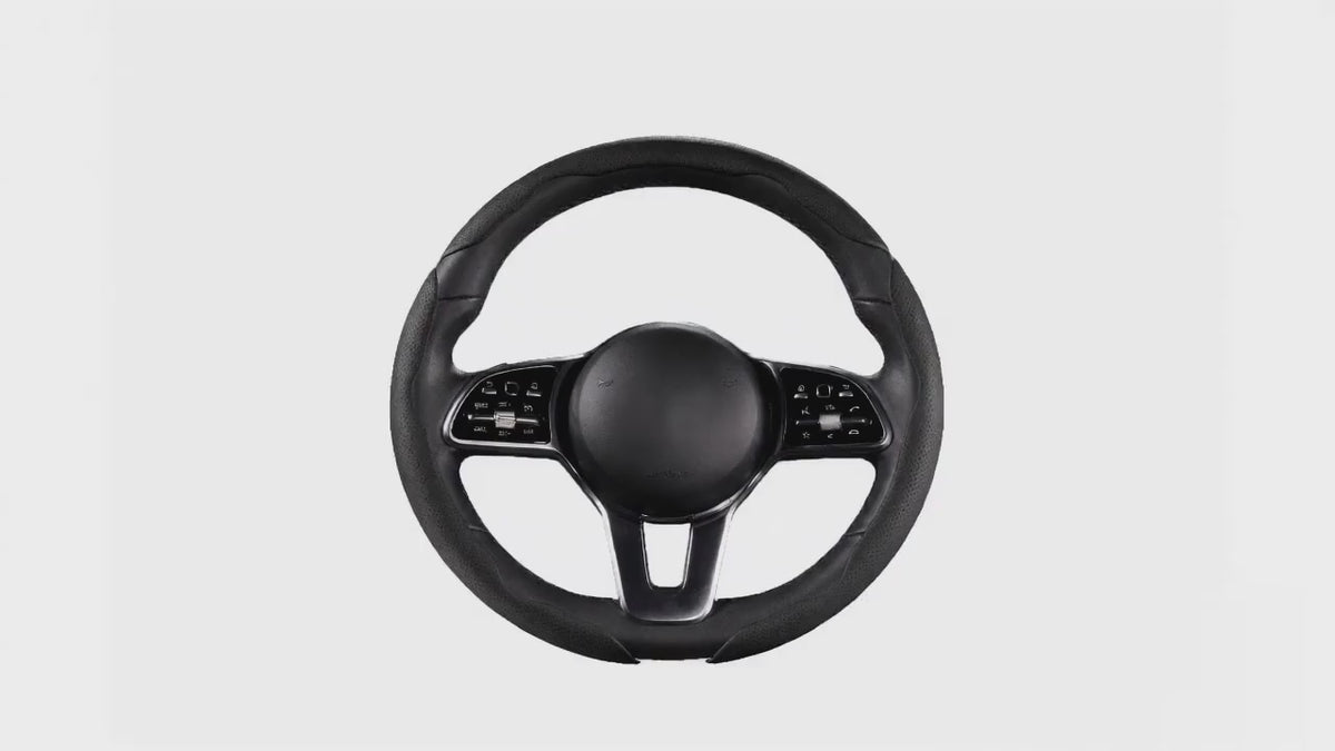 LOPHNIX 3-piece steering wheel cover installation video for compatible vehicle models showing easy assembly process