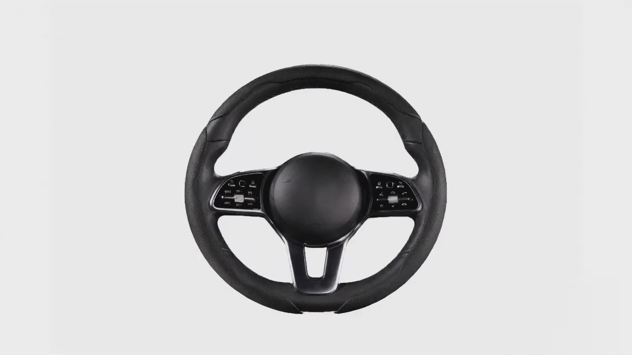 LOPHNIX 3-piece steering wheel cover installation video for compatible vehicle models showing easy assembly process